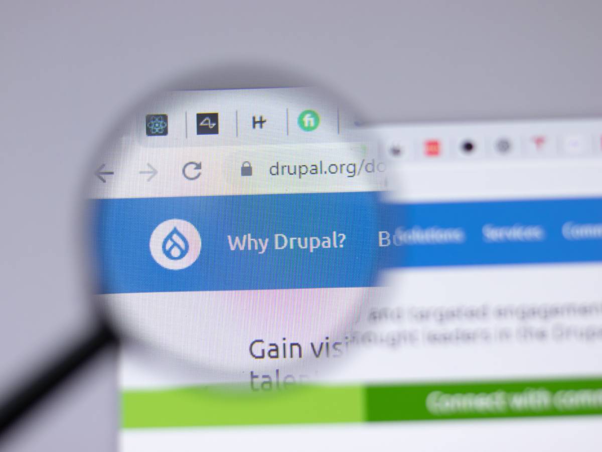 Magnifying the word Drupal on a website