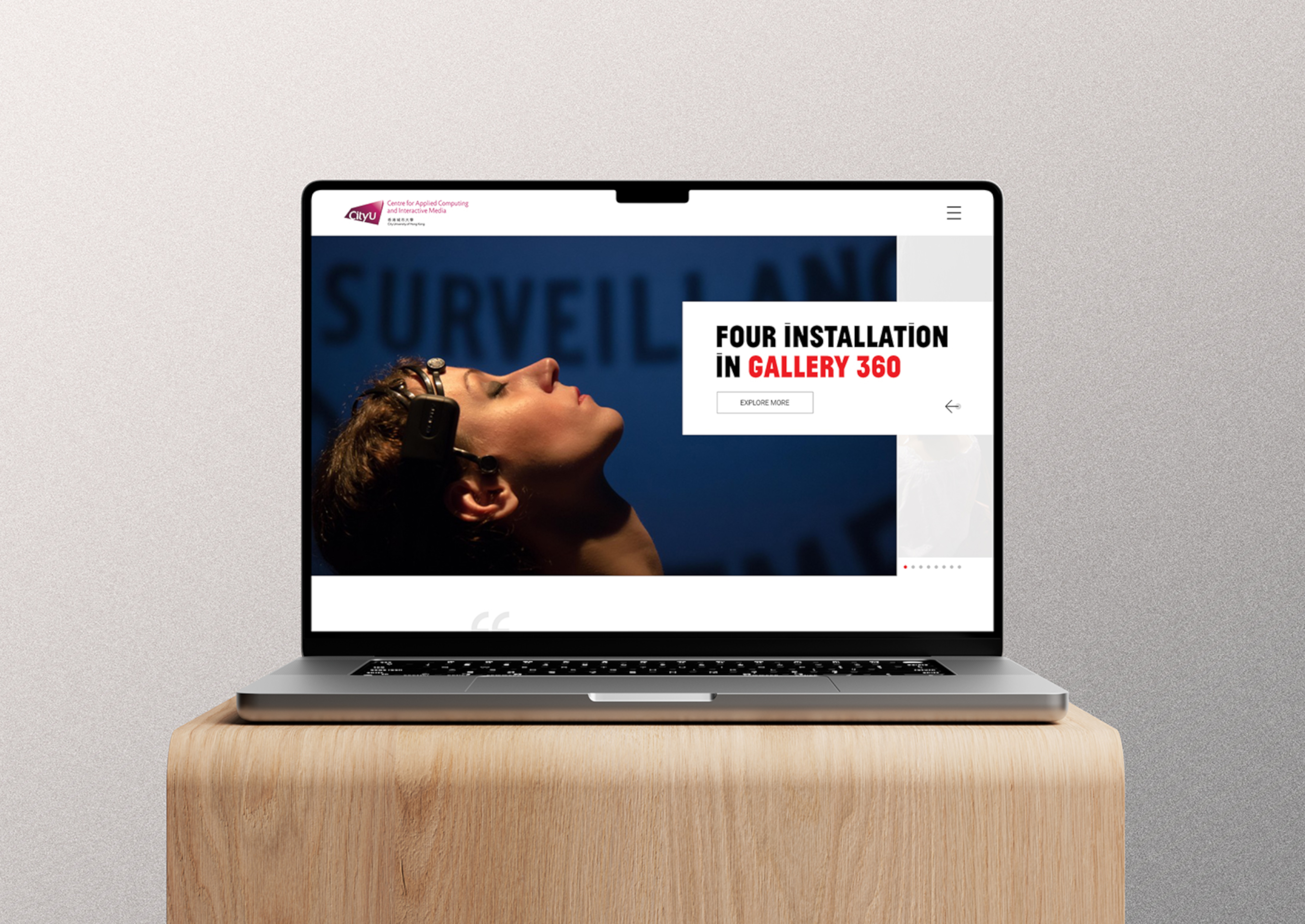 Website on laptop