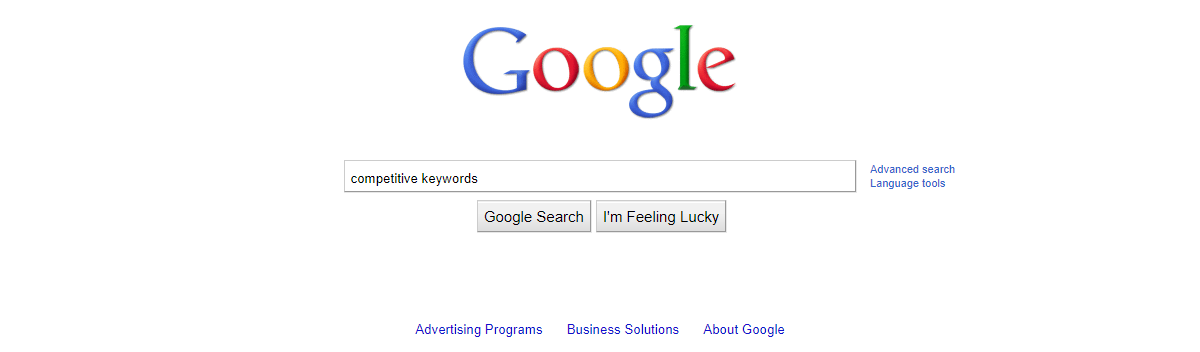 Googling competitive keywords