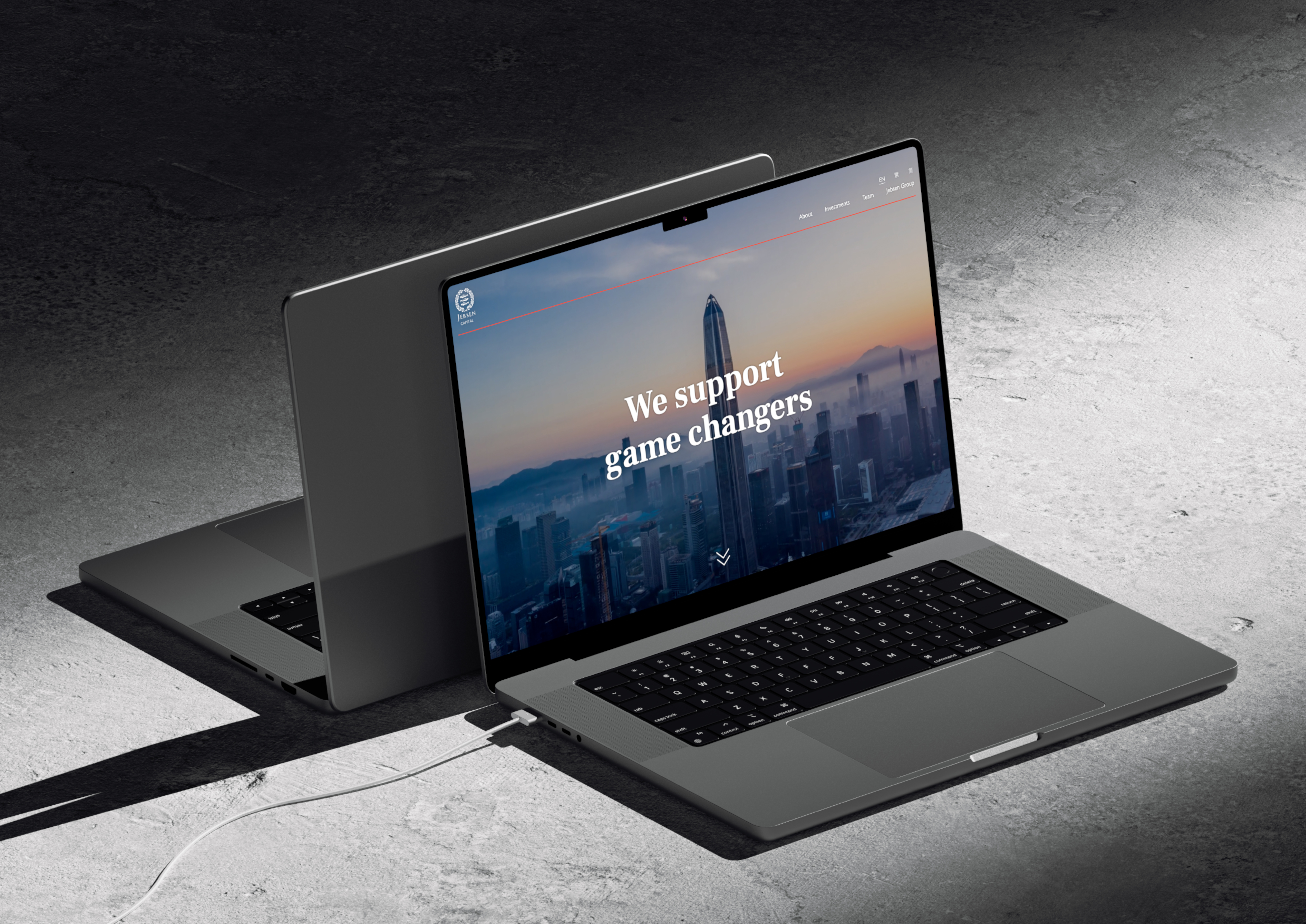 Website on laptop